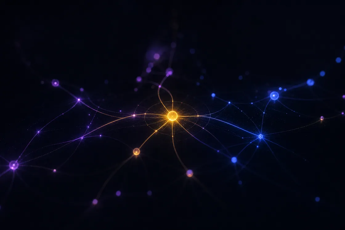 A constellation of glowing nodes — guides for creators